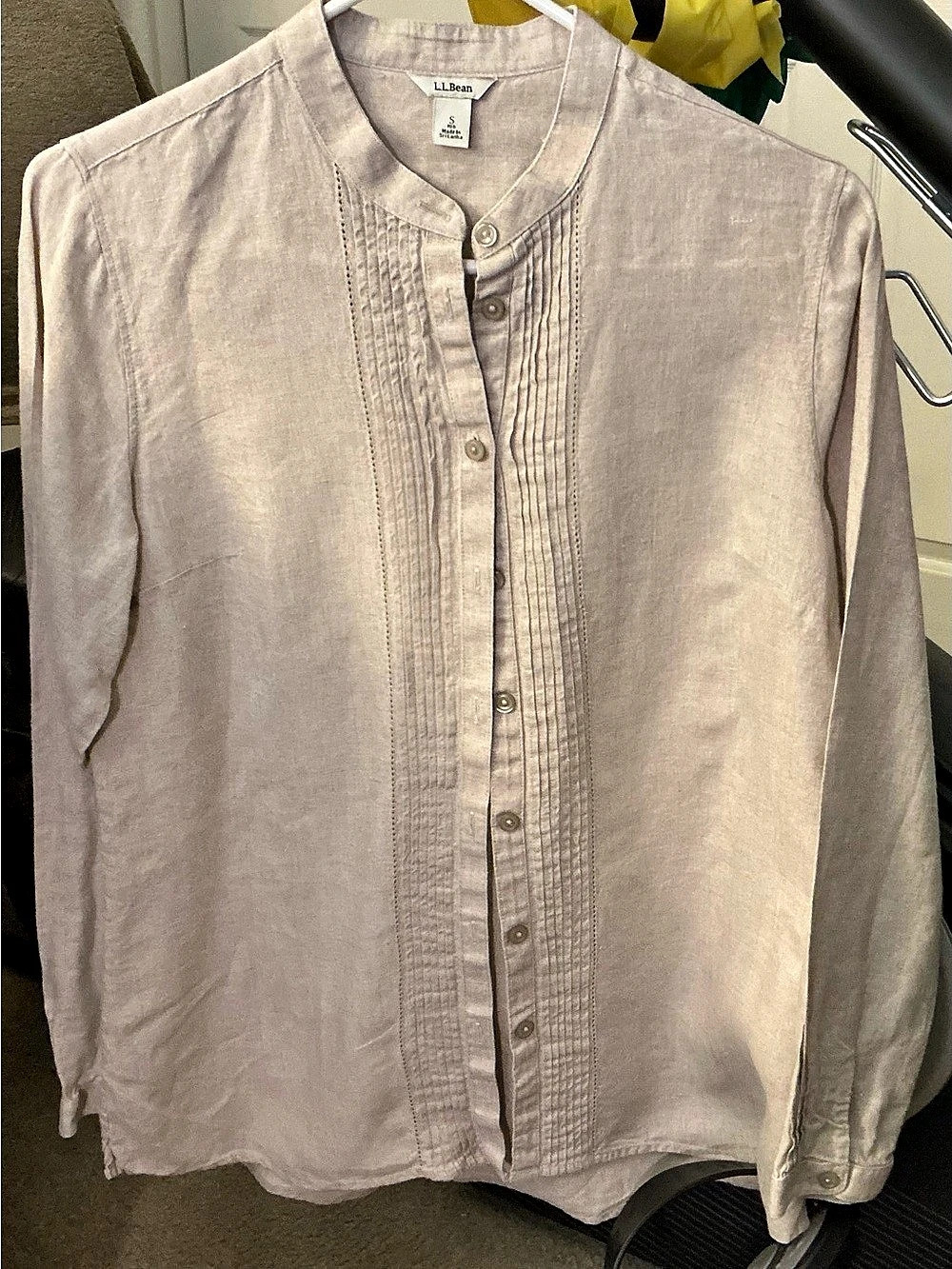 L.L.Bean Women'Small Premium Washable Linen Shirt Tunic Gray Small NWT